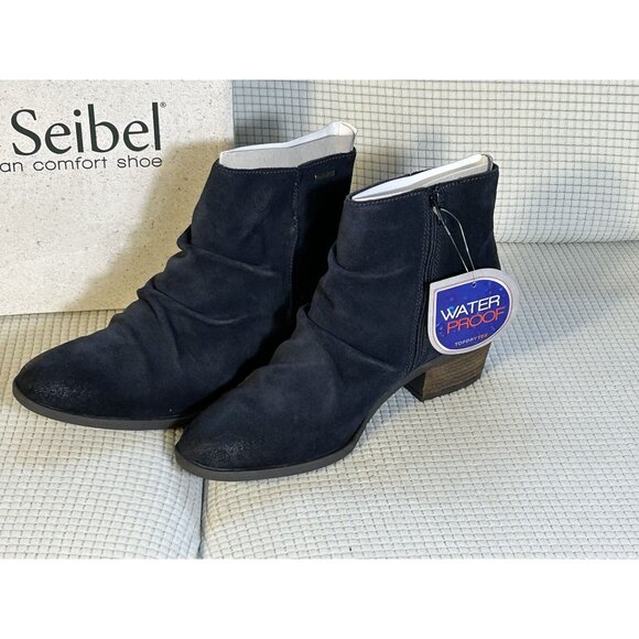Josef Seibel Fur lined Daphne Velour Suede Zippered Boots, Size EU 42, US 10, NW - Picture 2 of 10